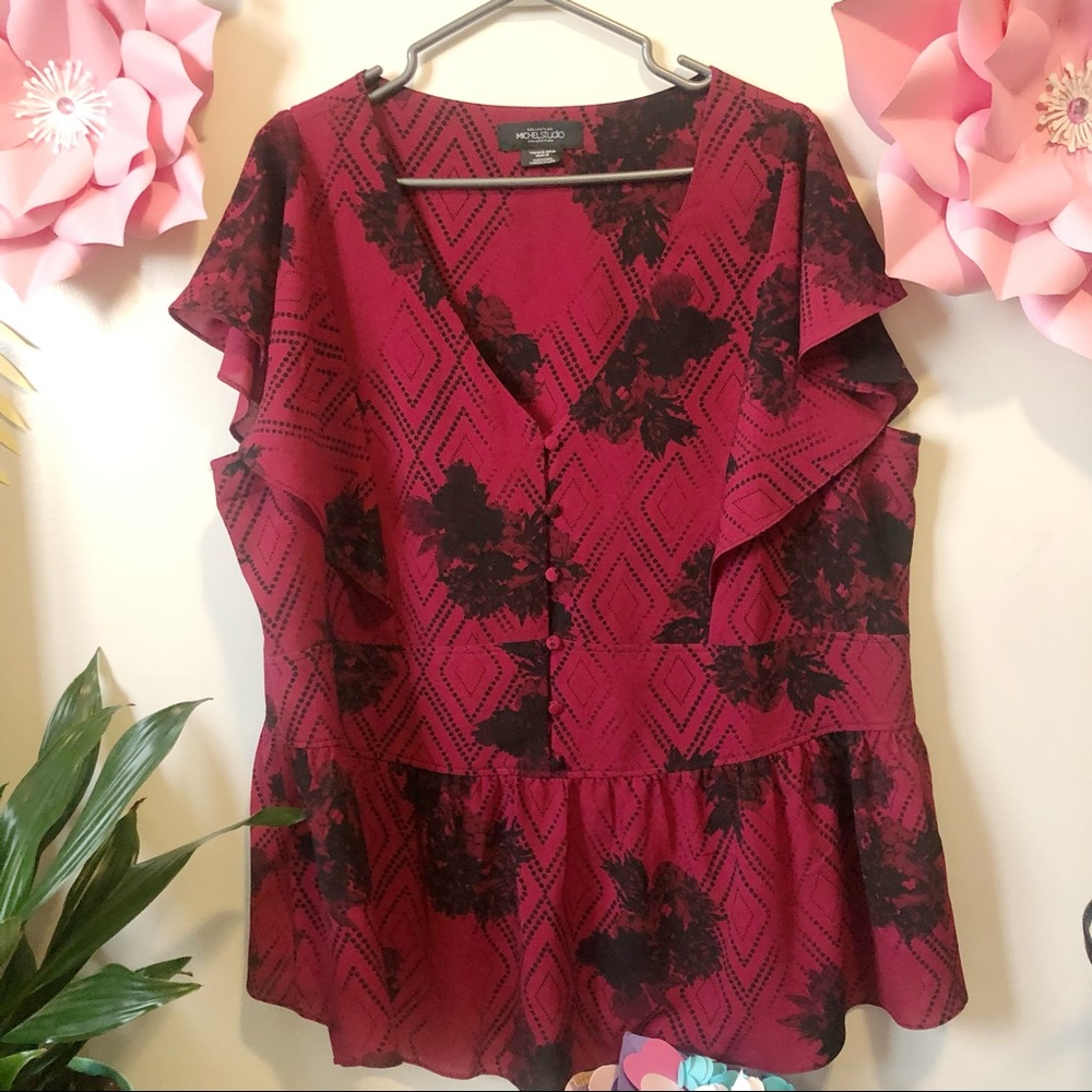 Michel studio ruffle top size 18